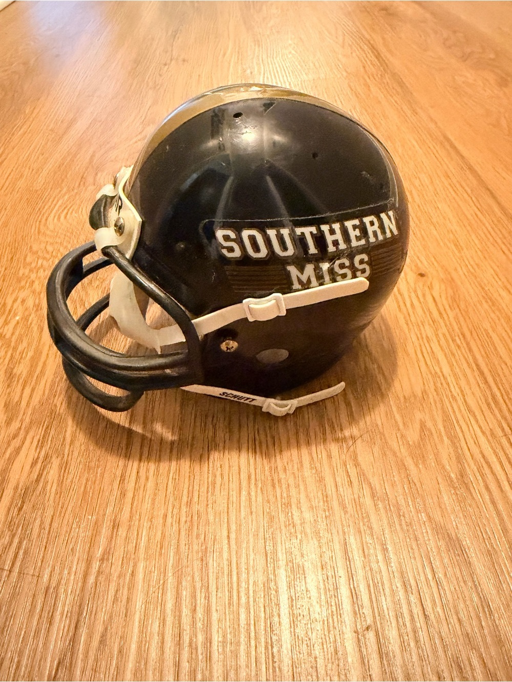 AIR mini Southern Miss Football Helmet - Black with White Trim